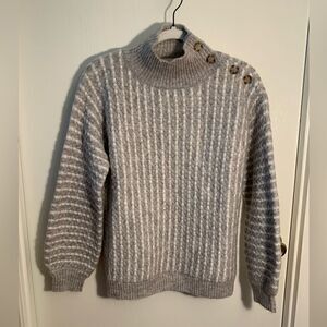 Gray Button-Detail Women's Sweater